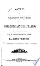 Actes du Parlement de la puissance du Canada