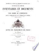Actes du Parlement de Paris