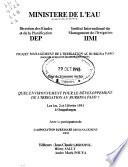Actes du Seminaire Atelier, Quel environnement pour le developpement de l'irrigation au Burkina Faso?, Les ler, 2 et 3 Fevrier, 1993, a Ouagadougou