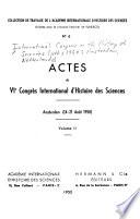 Actes du VIe Congrès international d'histoire des sciences, Amsterdam, 14-21 août 1950