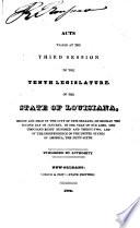 Actes Passés À la Session de la Législature de L'état de la Louisiane