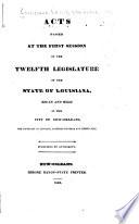 Actes Passés À la Session de la Législature de L'état de la Louisiane