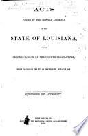 Actes Passés À la Session de la Législature de L'état de la Louisiane