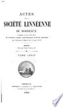 Actes - Société linnéenne de Bordeaux