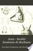 Actes - Société linnéenne de Bordeaux