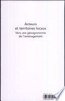 Acteurs et territoires locaux