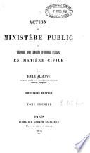Action du Ministère public et théorie des droits d'ordre public en matière civile