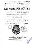 Actions notables et plaidoyez de messire Louys Servin,...