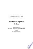 Actualité de la pensée de Bion