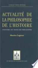 Actualité de la philosophie de l'histoire