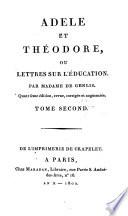 Adèle et Théodore ou lettres sur l'éducation