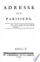 Adresse aux Parisiens