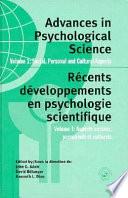 Advances in Psychological Science: Social, personal, and cultural aspects