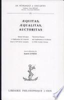 Aequitas, aequalitas, auctoritas