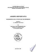 Aesopus revisitatus: La critique textuelle