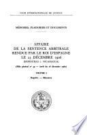 Affaire de la Sentence Arbitrale Rendue Par Le Roi D'Espagne Le 23 Décembre 1906 (Honduras C. Nicaragua). Arrêt Du 18 Novembre 1960
