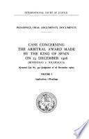 Affaire de la Sentence Arbitrale Rendue Par Le Roi D'espagne Le 23 Decembre 1906 (Honduras C. Nicaragua)