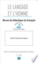 Affects et acquisition des langues