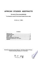 African Studies Abstracts