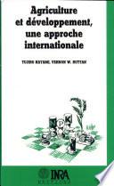 Agriculture et développement, une approche internationale