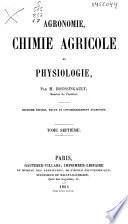 Agronomie, chimie agricole et physiologie