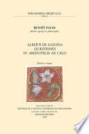 Alberti de Saxonia, Quæstiones in Aristotelis De cælo