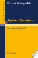 Algebres d'Operateurs
