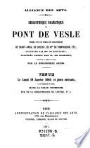 Alliance des arts. Bibliotheque dramatique de Pont de Vesle