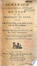 Almanach civil, politique et littéraire de Lyon et du département de Rhône
