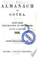 Almanach de Gotha annuarie diplomatique et statistique pour l'annee 1858