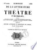 Almanach de la littérature du théatre et des beaux-arts