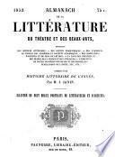 Almanach de la littérature du théatre et des beaux-arts