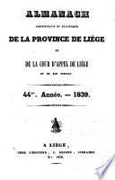 Almanach de la province de Liège et de la Cour d'appel de Liège et son ressort