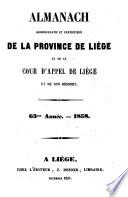 Almanach de la province de Liège et de la Cour d'appel de Liège et son ressort