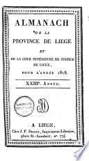 Almanach de la Province et de la cour supérieure de justice de Liège