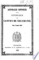 Almanach de Neuchatel en Suisse