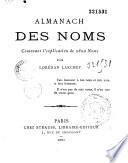 Almanach des noms