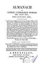 Almanach du clergé catholique romain des Pays Bas