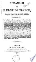 Almanach du clergé de France, pour l'an MDCCCXXIX.