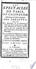 Almanach historique et chronologique de tous les spectacles