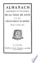 Almanach historique et politique de la ville de Lyon et du département du Rhône