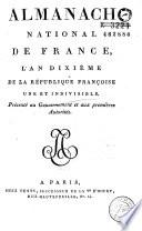 Almanach national de France, l'an dixième de la république...
