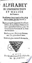 Alphabet de l'Imperfection et Malice des femmes