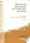Alternance des langues et construction de savoirs