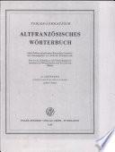 Altfranzosisches Worterbuch