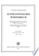 Altfranzösisches Wörterbuch