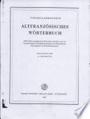 Altfranzosisches Worterbuch