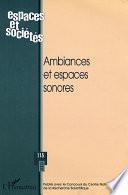 Ambiances et espaces sonores