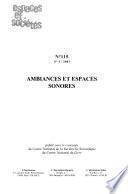 Ambiances et espaces sonores