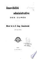 Amovibilité administrative des curés